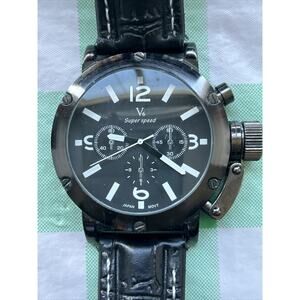 V6 Super Speed Black Tone Large Men’s Quartz Watch